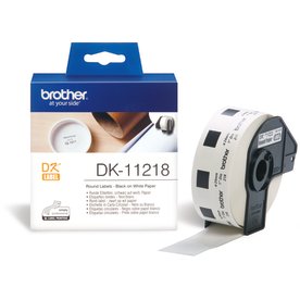 Brother runda, utstansade pappersetiketter, 24 mm