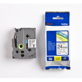 Brother TZe-251 etikettape, 24 mm, svart på vit
