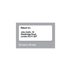 Dymo LW returadressetikett, 25x54 mm