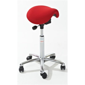 CL Mini sadelstol, rød, stof, 58-77 cm