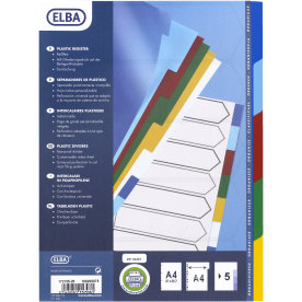 Elba faneblade A4, 5 faner, plast