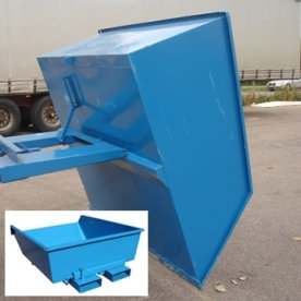 Tippcontainer låg 900 l blå