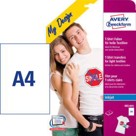 Avery MD1001 T-shirt transferetiketter, 4 ark