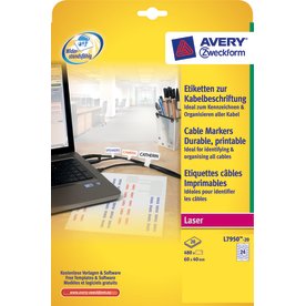 Avery L7950-20 kabeletiketter, små, 480 st.