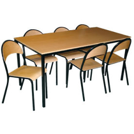 Matsalsset Deluxe för 6 personer i bok/svart