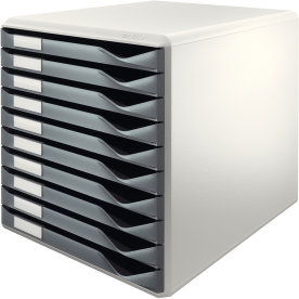 Leitz förvaringsbox med 10 lådor, grå