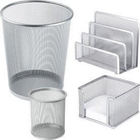 Office-set, trådnät, silver