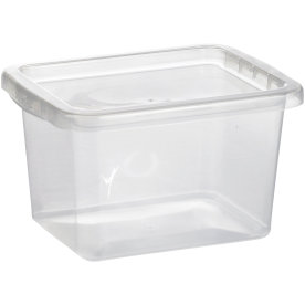 Basic plastlåda inkl. lock, 8,0 liter, klar