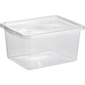 Basic plastlåda inkl. lock, 18 liter, klar
