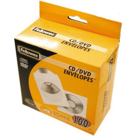 Fellowes Cd/dvd papir lommer, 100 stk.