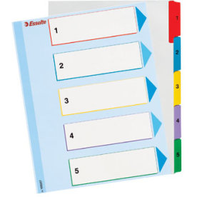 Register Esselte Mylar A4 1-5 Överskrivningsbart