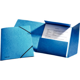 Esselte elastikmappe m/klap, A4 karton, blå