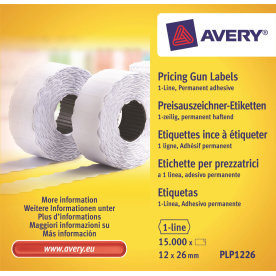 Vita prisetiketter för 1-rads prismärkare