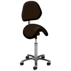 CL Dalton sadelstol m/ ryg,kunstlæder,sort,58-77cm