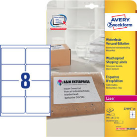 Avery L7993-25 Försändelseetiketter, 99,1x67,7 mm