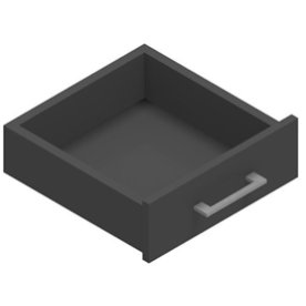 Jive+ enkel låda med lås, antracit laminat D42 cm