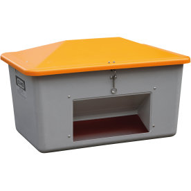 Salt-/sandlåda 1100 L, bottenöppning, Grå/orange
