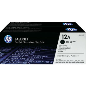 HP 12A/Q2612AD lasertoner, sort, 2000s dual-pack
