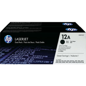 HP 12A/Q2612AD lasertoner, svart, 2000 s dual-pack