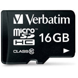 Verbatim 16 GB microSDHC class 10 med adapter