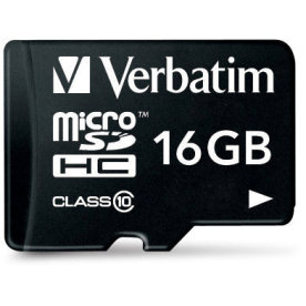 Verbatim 16GB microSDHC class 10 m/adapter