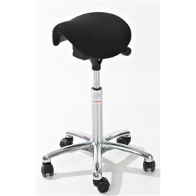 CL Mini sadelstol, sort, stof, 58-77 cm