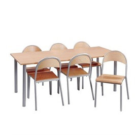 Matsalsset Deluxe för 6 personer i bok/alu