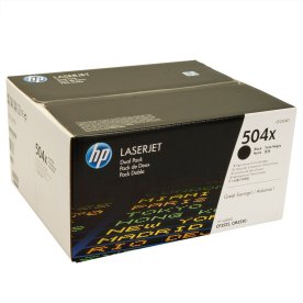 HP 504X/CE250XD HC lasertoner, sort, 2x10500s