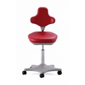 CL Lab stol, rød, kunstlæder, 45-65 cm
