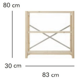 ABC förvaringshylla HxBxD: 80x83x30 cm, natur