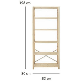 ABC förvaringshylla HxBxD: 198x83x30 cm, natur