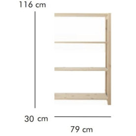 ABC Tillbyggnadsdel, HxBxD: 116x79x30 cm, natur