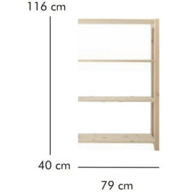 ABC Tillbyggnadsdel, HxBxD: 116x79x40 cm, natur