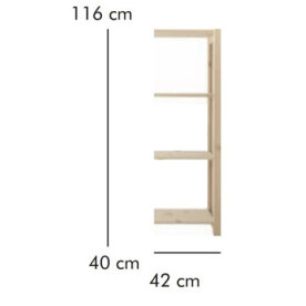 ABC Tillbyggnadsdel, HxBxD: 116x42x40 cm, natur