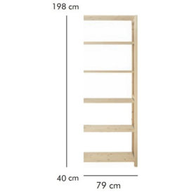 ABC Tillbyggnadsdel, HxBxD: 198x79x40 cm, natur