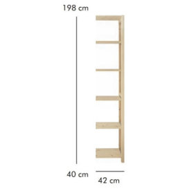 ABC Tillbyggnadsdel, HxBxD: 198x42x40 cm, natur