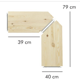 ABC hörnhyllor, 2 st, 40 cm, natur