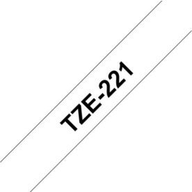 Brother TZe-221 etikettape, 9 mm, svart på vit