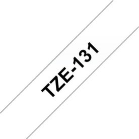 Brother TZe-131 etikettape, 12 mm, svart på genoms