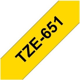 Brother TZe-651 labeltape 24mm, sort på gul