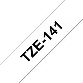 Brother TZe-141 labeltape 18mm, sort på klar