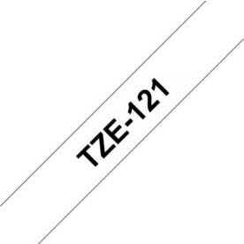 Brother TZe-121 labeltape 9mm, sort på klar