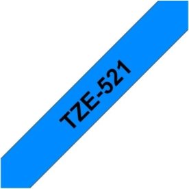 Brother TZe-521 labeltape 9mm, sort på blå