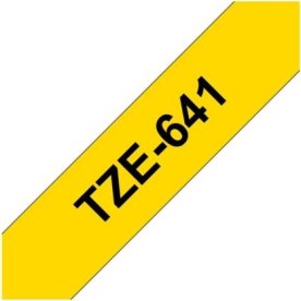 Brother TZe-641 labeltape 18mm, sort på gul