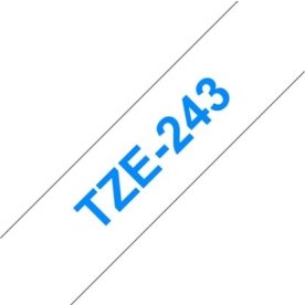 Brother TZe-243 labeltape 18mm, blå på hvid