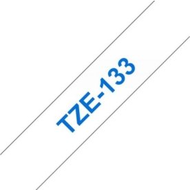 Brother TZe-133 labeltape 12mm, blå på klar