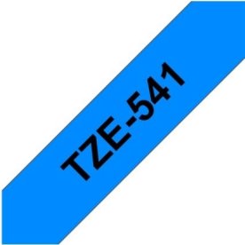 Brother TZe-541 labeltape 18mm, sort på blå
