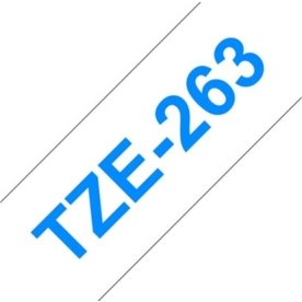 Brother TZe-263 labeltape 36mm, blå på hvid