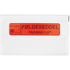 Följesedelsficka, “Följesedel/Packing list”, C65,