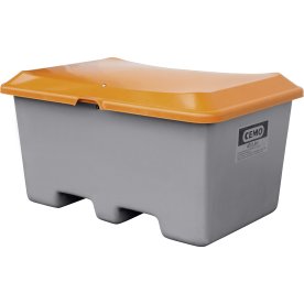 Salt-/sandlåda 400 L, gaffelöppning, Grå/orange
